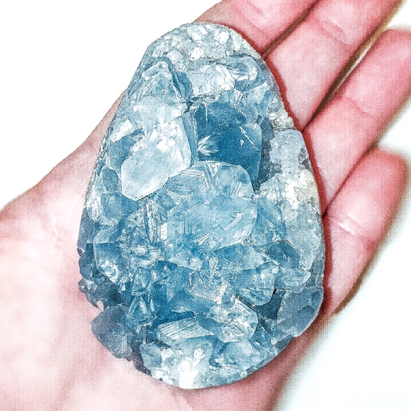 Natural Celestite Geode Egg 332.4g - Picture 2 of 8